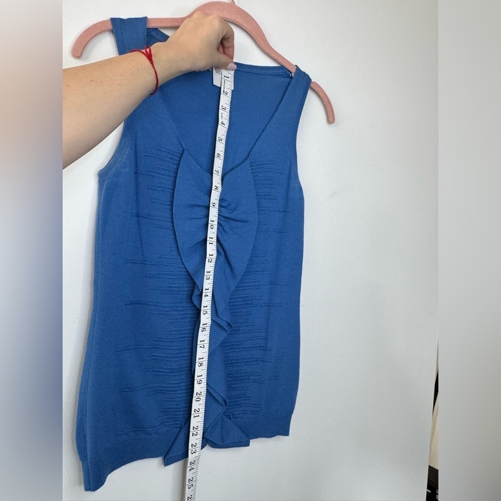 RED Valentino Blue Ruffled Tank Top - Picture 12 of 13